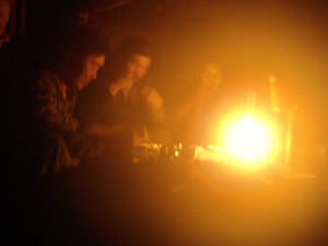 In a yaranga on the tundra.